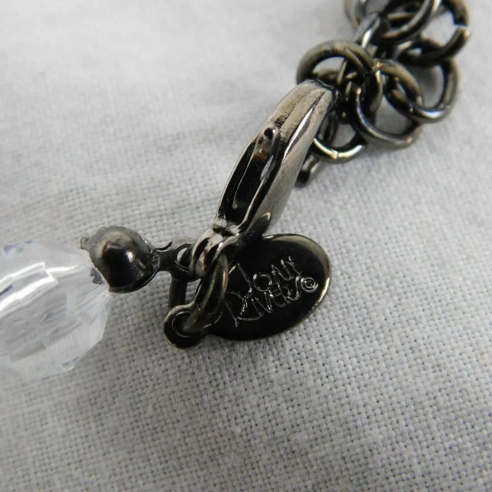 Joan Rivers Classics Collection Costume Necklace Clear Acrylic Faceted Lg Bead - Picture 4 of 8
